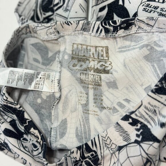 Marvel Comics Leggings Women's Size Medium Black White Spider Man Fair Condition - Picture 6 of 14